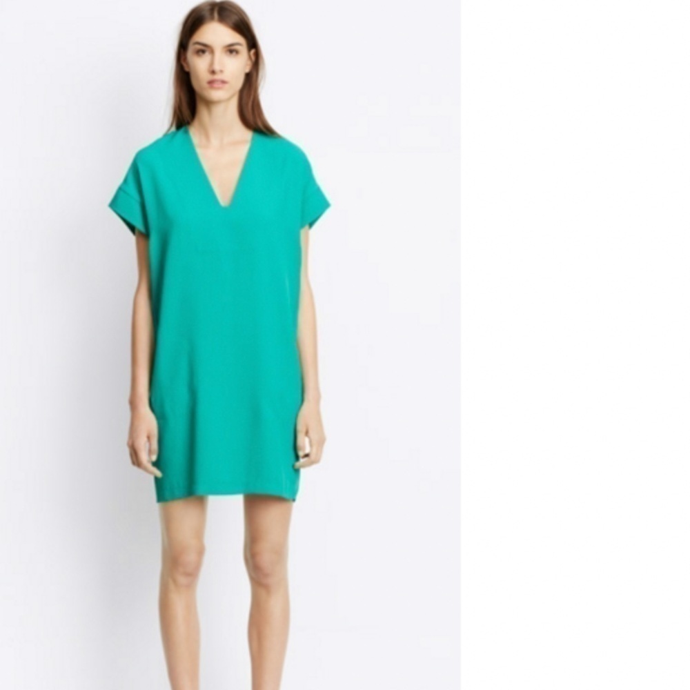 Vince. Emerald Green Shift Dress